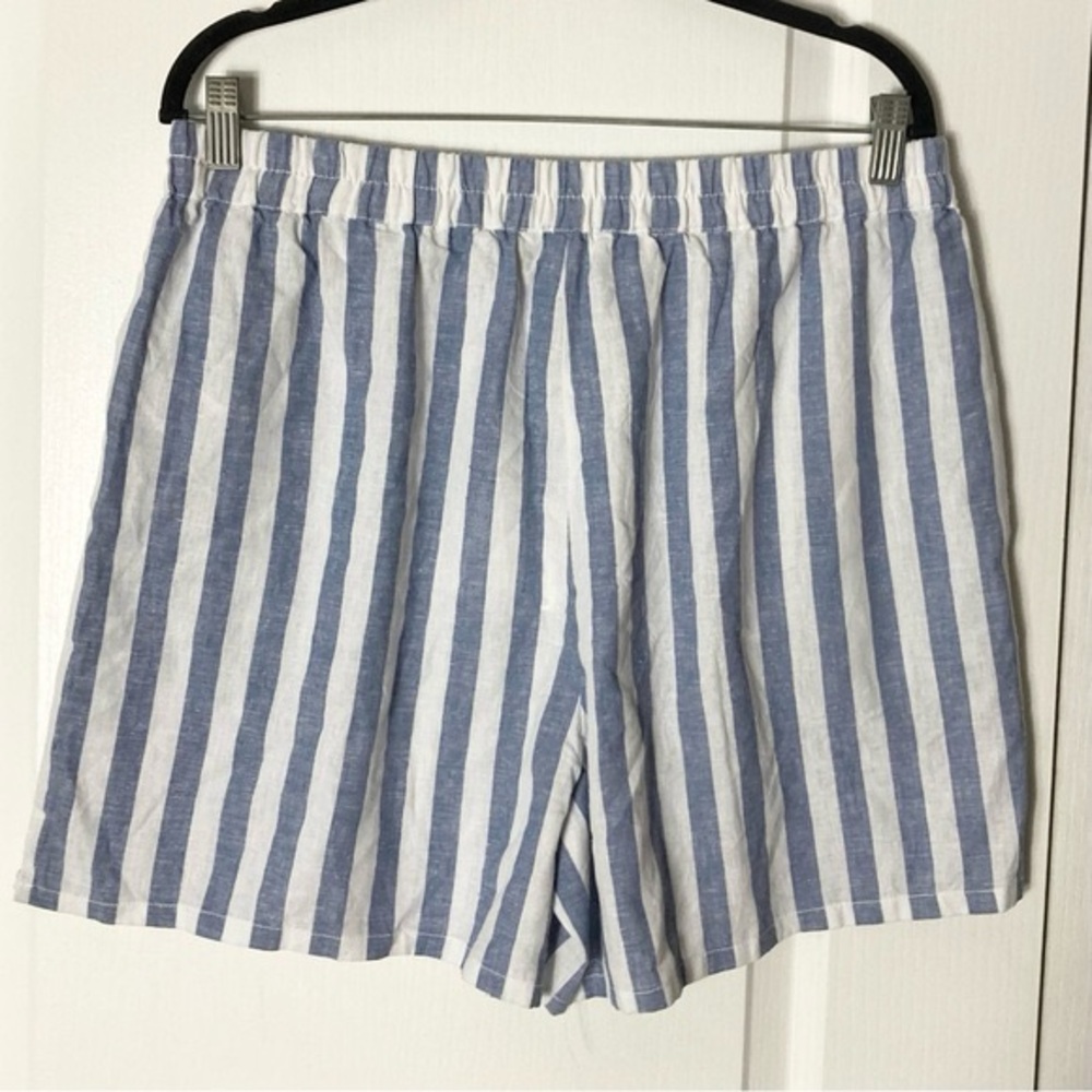 New Beachlunchlounge Linen Striped Shorts L Nautical Beachy Summer Resort Vacay - Picture 2 of 8